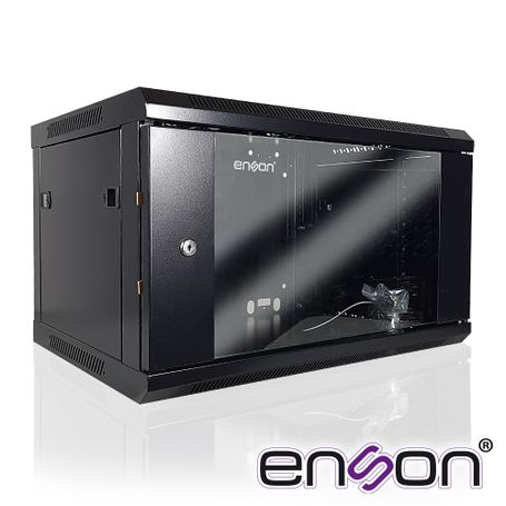 gabinete de pared enson ensrkgb6ud 6ur puerta frontal de cristal templado con cerradura de seguridad ranuras de ventilacion en 