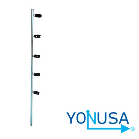 poste esquina premium yonusa circular 1pulg de diámetro para esquina de 120mts galvanizado con 5 aisladres