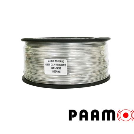 Alambre De Aluminio Pamon Pamcac600 Para Cerca Electrificada/ Calibre 14 / Bobina De 500mts/ Alta Conductividad/ Diámetro Unifor