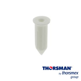 clavithor thorsman tcp0 120601100 taquete para fijar con clavo 516pulg x 34pulg color blanco caja 100 pieza elaborado con polie