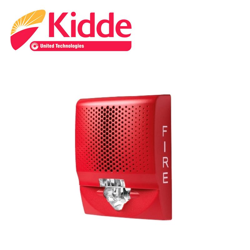 Altavoz De Pared / Luz Estroboscopica Kidde G4svrf 15110cd Rojo Alta Fidelidad 520hz / Salida De Audio De 90dba / Compatible Con