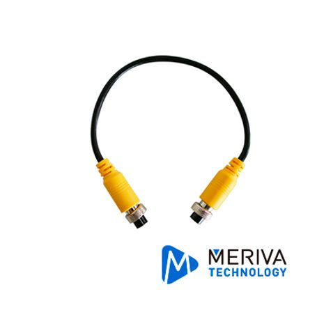 Cable Convertidor Din De Aviacion 4 Pines Meriva Technology M4hh Conector Hembrahembra / 1.5m De Largo / Audio / Video / Aliment