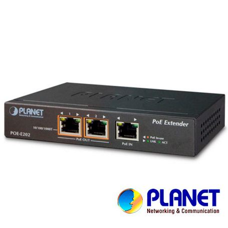 extensor poe planet poee202  1 puerto rj45 entrada  velocidad de transmision 101001000 mbps recibe poe activa afat  2 puertos  