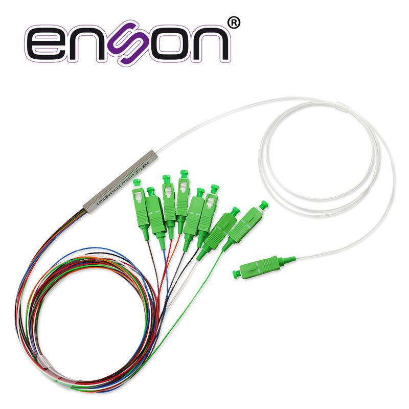 Splitter Plc (divisor Optico) Enson Ensplc1x8 Con Conectores Sc Apc 1x8 Fibra Optica Monomodo