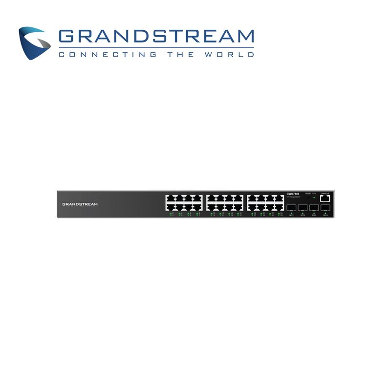 Switch De 24 Puertos Poe / Gwn7803p / Grandstream / 24 Puertos 10/100/1000 Mbps / 4 Puertos Sfp 10/100/1000mbps / Poe At/af / 41