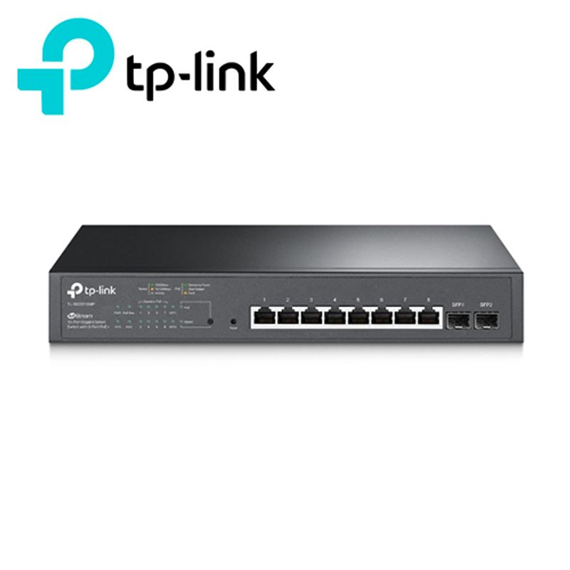 Switch Poe Jetstream Sdn Administrable Tplink Tlsg2210mp 10 Puertos Con 8 Puertos Poe At/af 150w 10/100/1000 Mbps  2 Puertos Par