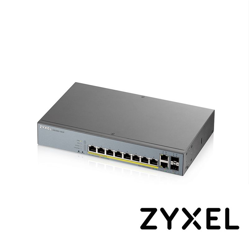 Switch Zyxel Gs135012hp 10 Puertos Rj45 100/1000 Mbps Con Poe Af/at  2 Puertos Sfp 1000 Mbps Administrable L2 Compatible Con Neb