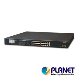 switch no administrable planet gsw1820vhp  16 puertos rj45 101001000 mbps  poe 8023ataf  2 puertos sfp 1000 mbps  recinto de me