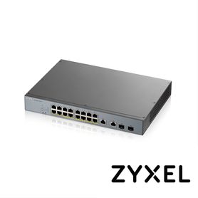 switch zyxel gs135018hp 16 puertos rj45 1001000 mbps con poe afat  2 puertos sfp 1000 mbps administrable l2 compatible con nebu