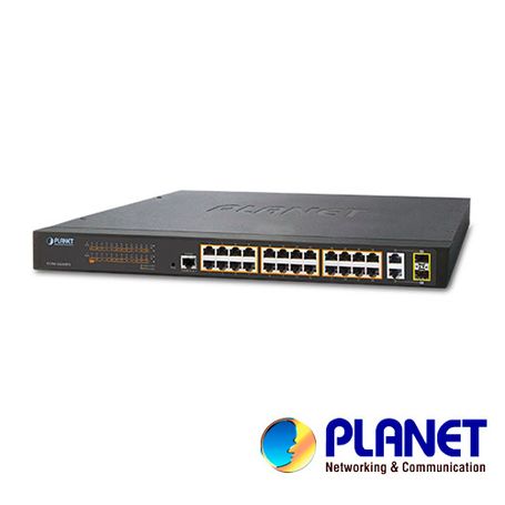 switch poe 24 puertos rj45 fast ethernet 10100 mbps planet fgsw2624hps  2 puertos gigabit   2 puertos sfp administrablel2 admin