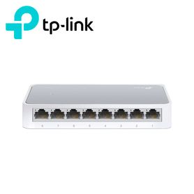 switch no administrable tplink tlsf1008  cuenta con 8 puertos rj45 10100 mbps  montaje en escritorio  tecnologia green ethernet