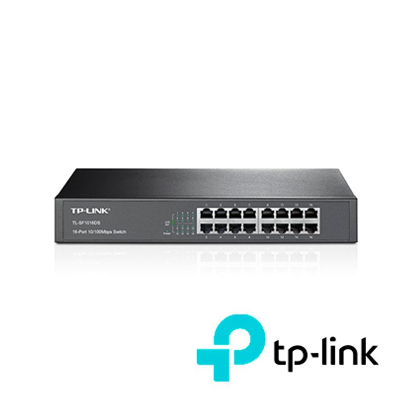 Switch No Administrable Tplink Tlsf1016ds Cuenta Con 16 Puertos Rj45 10/100 Mbps Montaje En Rack Tecnologia Green Ethernet De Ef