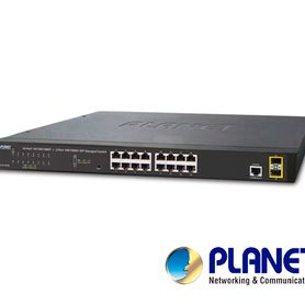 switch planet gs421016t2s administrablel2l4 16 puertos rj45 velocidad de transmision 101001000 mbps 2 puertos fibra sfp 1000 mb