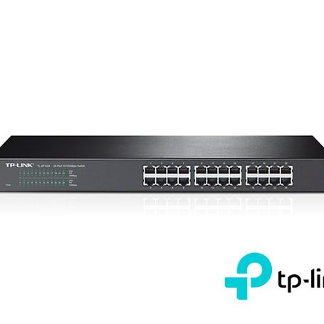 switch no administrable tplink tlsf1024 cuenta con 24 puertos rj45 10100 mbps  montaje en rack carcasa metálica de 19 tecnologi