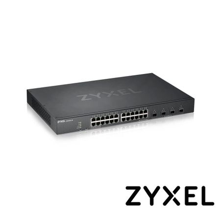 switch zyxel xgs193028 24 puertos rj45 1001000 mbps  4 puertos sfp 10gigabit administrablel2 compatible con nebula y standalone