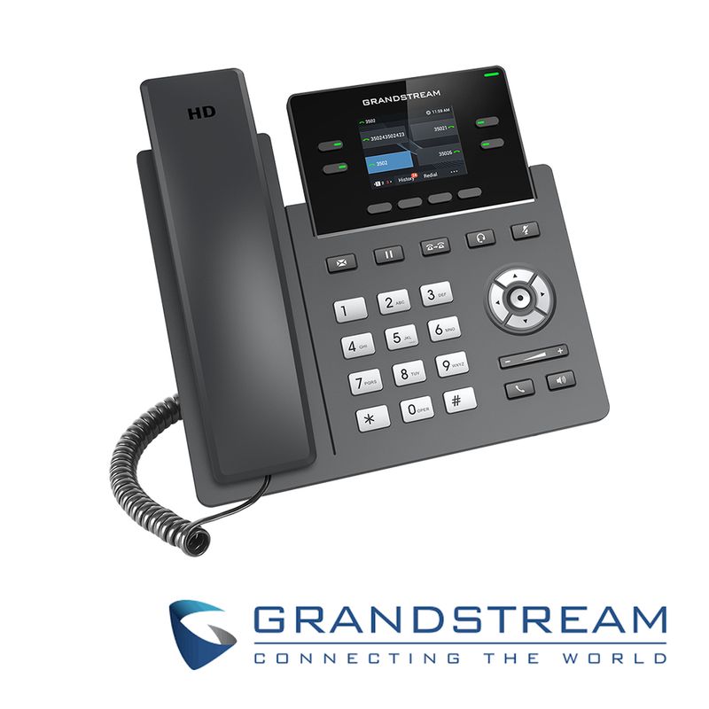 Telefono Ip Grado Carrier Grandstream Modelo Grp2612 2 Cuentas Sip 4 Teclas Multifuncion Pantalla Lcd De 320x240 Dos Puertos Eth