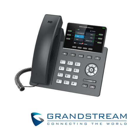 telefono ip hd grado carrier grandstream grp2613 3 cuentas sip 6 teclas multi funcion lcd de 320x240 2xgigaeth placa frontal in