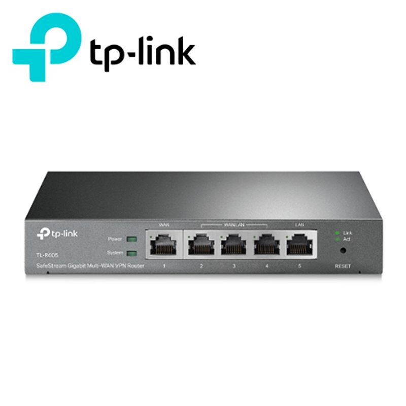 Router Vpn Tplink Er605  Gestión Centralizada Omada Sdn 5 Puertos Gigabit Hasta 4 Puertos Wan Vpn Altamente Segura Hasta 20 X Ip