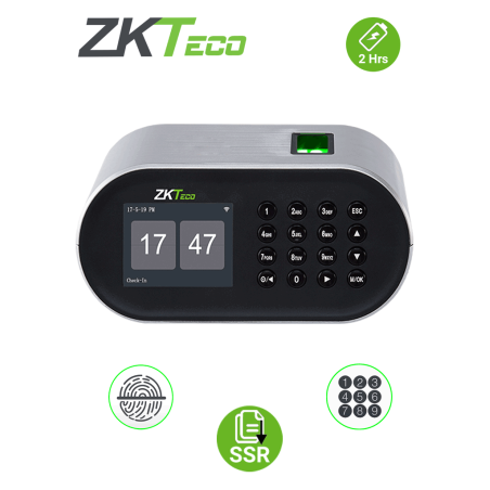 ZKTECO D1 - Control de Asistencia Básico / 1000 Huellas / Función SSR / Descargas  USB en Hoja de Cálculo / 2 Horas de Respaldo