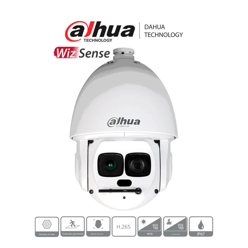 DAHUA DH-SD6AL245XAN-HNR - Camara IP PTZ Laser de 2 Megapixeles/ 45x Zoom Optico/ Iluminación Laser de 550 Mts/ Auto tracking/