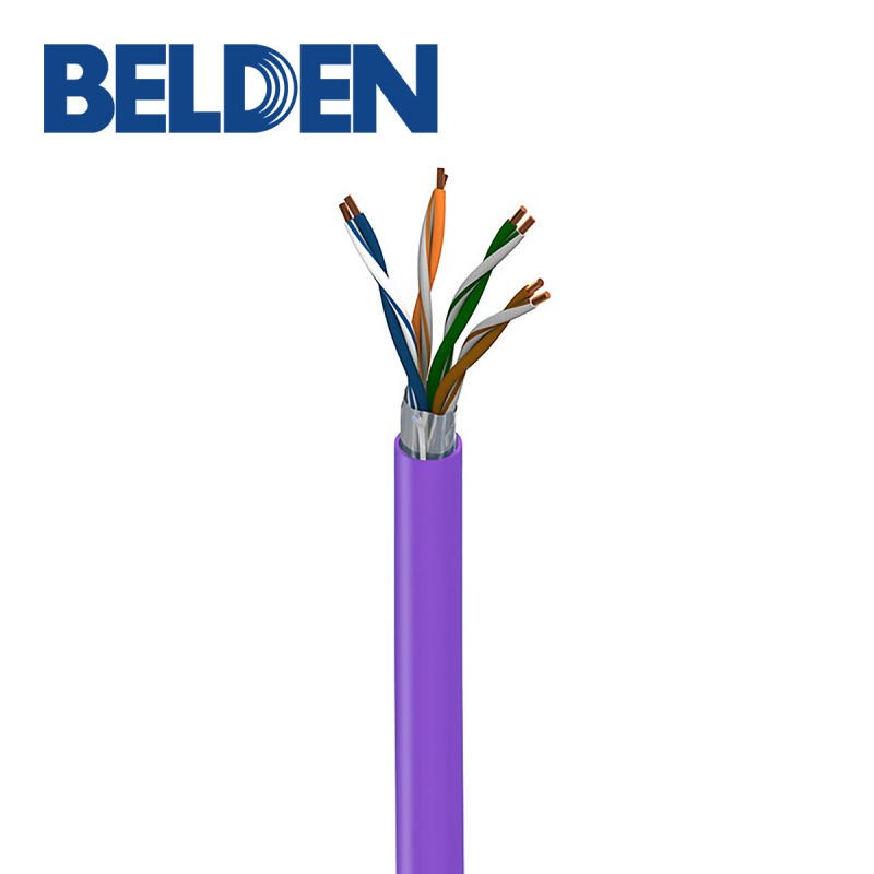 CABLE UTP CAT6A BELDEN 10GXW12 0071000 FORRO PVC VIOLETA CMR RISER 4 PARES 500MHz CALIBRE 23 AWG 100% COBRE USO INTERIOR