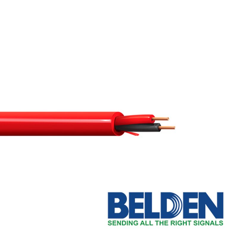 Cable De Alarma Contra Incendio Belden 5120ul 0021000 Forro Pvc Rojo Cmr Riserfplr 2c/14awg 2 Conductores Calibre 14 Awg Solido 