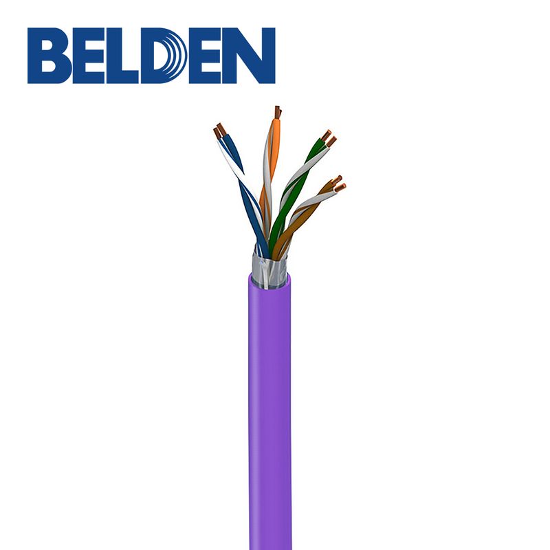 Cable Utp Cat6a Belden 10gxw12 0071000 Forro Pvc Violeta Cmr Riser 4 Pares 500mhz Calibre 23 Awg 100 Cobre Uso Interior Diametro