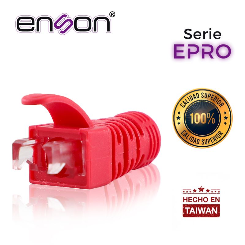 Bota Para Cable Utp Enson Eprobootrd Color Rojo Ideal Para El Terminado Y Cuidado Del Rematado Compatible Con Cat5e/6/6a Y Con P