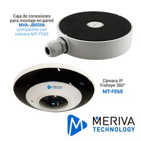 kit fisheye mtfe60 vista360°  dewarping  microfono incorporado  entrada salida de alarma x1  caja de conexiones mvajb0206 monta