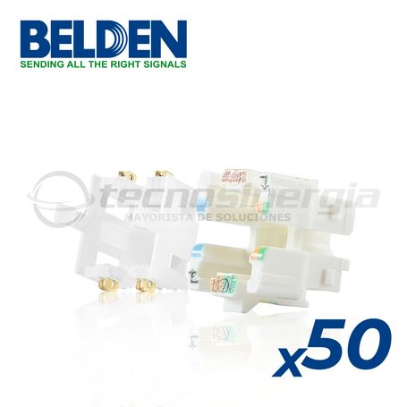 paquete de núcleos de repuesto revconnect belden rvucoewb50 ideal para jack y plug revconnect 50 piezas color blanco tipo keyco
