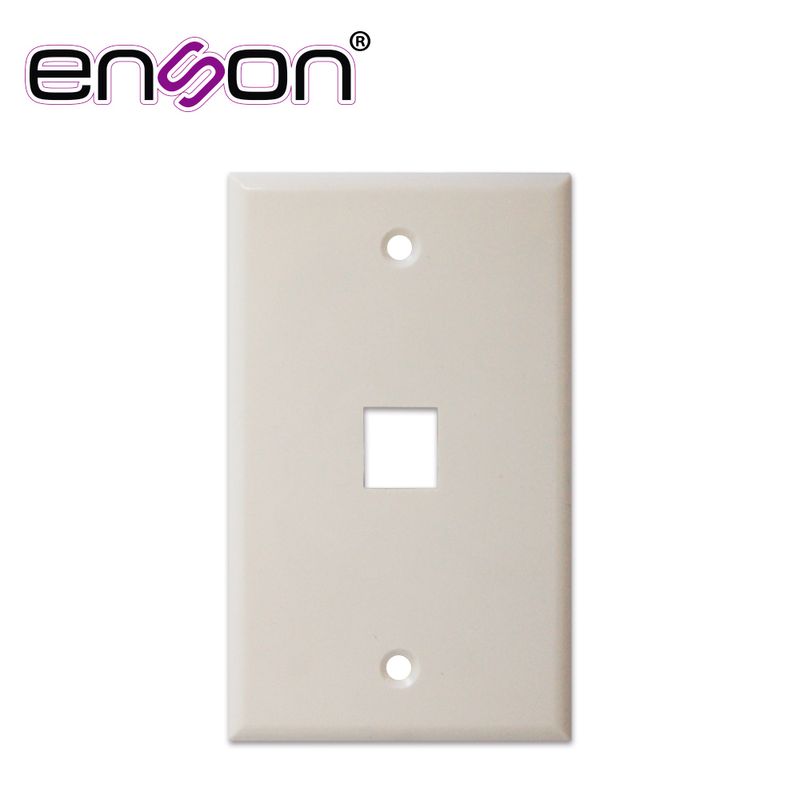 Placa De Pared (faceplate) Universal Ensfp61 Enson 1 Puerto Estilo Keyconnect Cat6a Cat6 Cat5e Conectores De Fibra Optica Y Coax