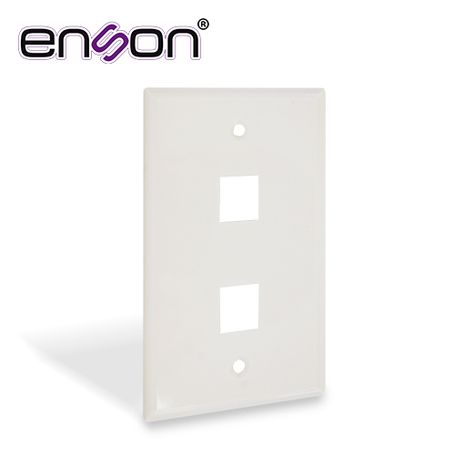 placa de pared faceplate universal ensfp62 enson 2 puertos estilo keyconnect cat6a cat6 cat5e conectores de fibra optica y coax