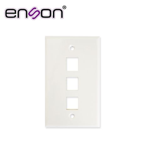 placa de pared faceplate universal ensfp63 enson 3 puertos estilo keyconnect cat6a cat6 cat5e conectores de fibra optica y coax