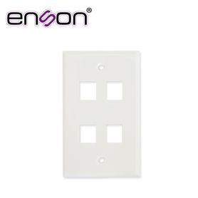 placa de pared faceplate universal ensfp64 enson 4 puertos estilo keyconnect cat6a cat6 cat5e conectores de fibra optica y coax