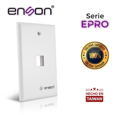 placa de pared faceplate enson eprofp10 compatible con jack keystone 1 puerto color blanco uso en interior ideal para conectore