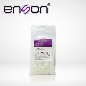 cincho de nylon enson ensch100w color natural de 25 x 100mm de longitud fuerza de tensión de hasta 8 kgs