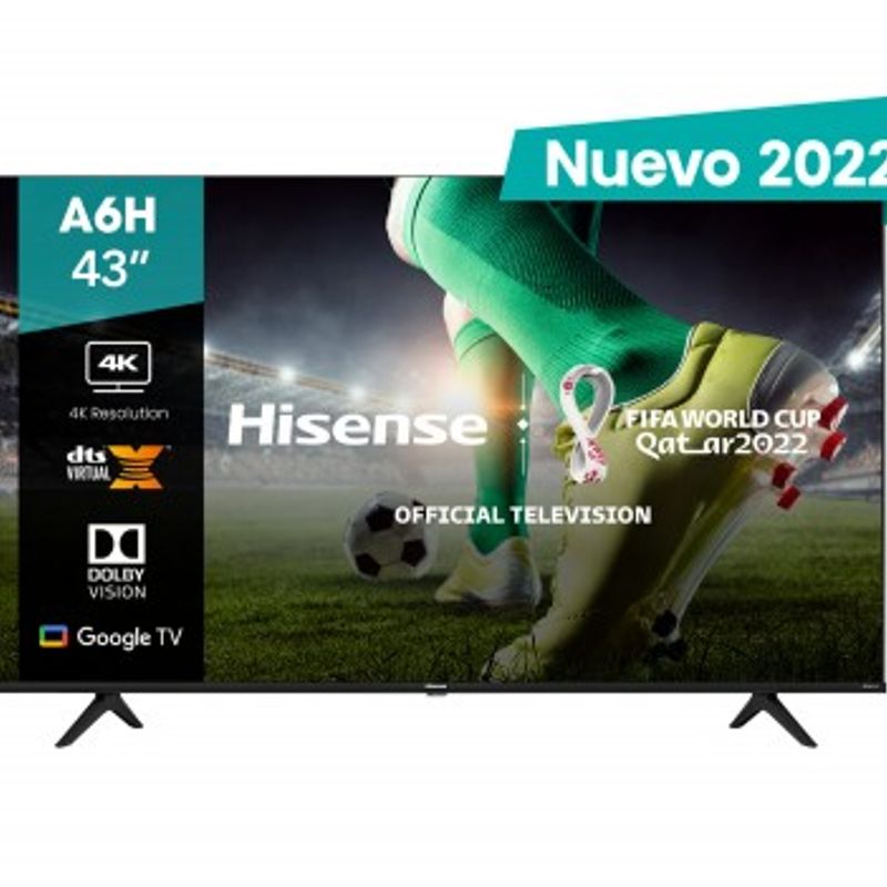Televisor Hisense 43A6H 43 pulgadas LED 4K UHD  3840 x 2160 Pixeles SMART GOOGLE SBNB600