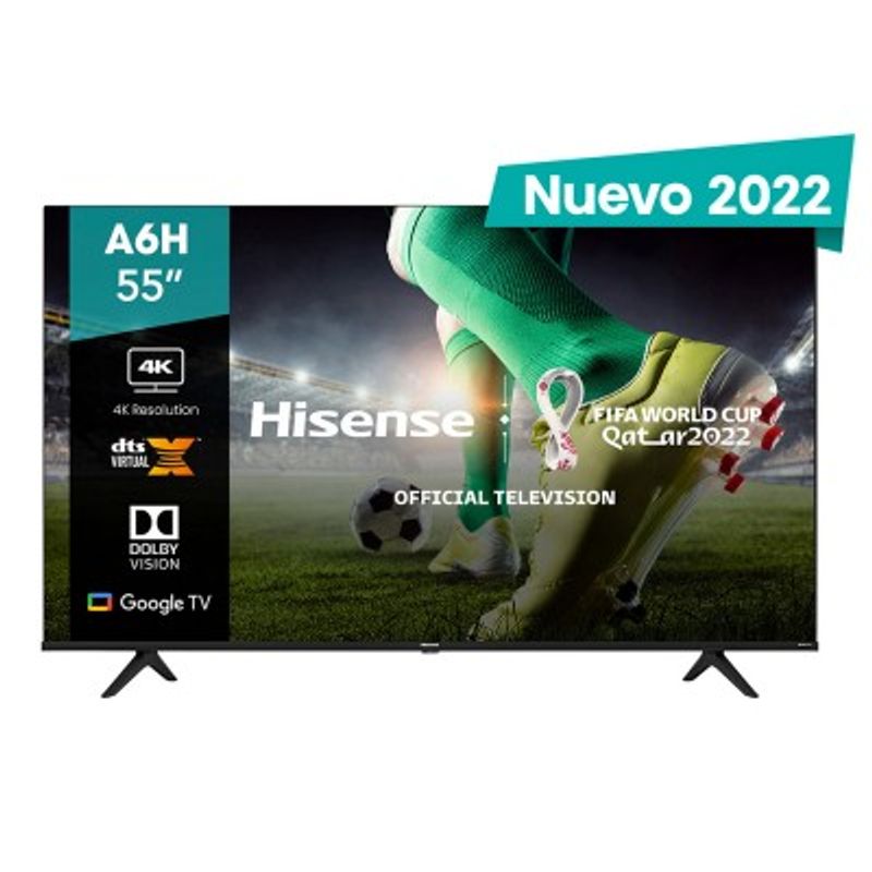 Televisor Hisense 55A6H 55 pulgadas LED 4K UHD 3840 x 2160 Pixeles SMART GOOGLE SBNB600
