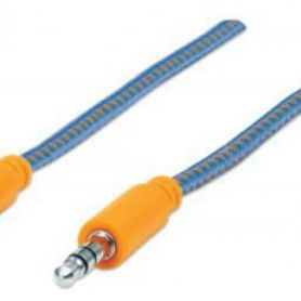 cable de audio manhattan con recubrimiento textil 35 mm estéreo macho a macho