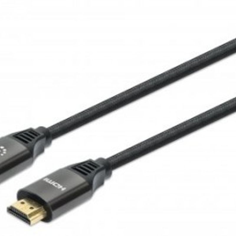 Cable HDMI 2.1 Textil 8K60Hz o 4K120Hz con Ethernet MANHATTAN 355957 3 m Macho Negro SBNB600