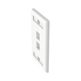 placa de pared vertical salida para 2 puertos keystone con espacios para etiquetas color blanco74127