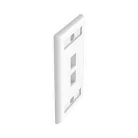 placa de pared vertical salida para 2 puertos keystone con espacios para etiquetas color blanco74127