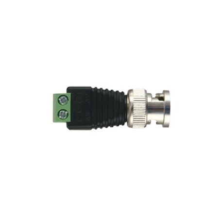 adaptador de conector bnc macho a 2 terminalestornillo para cables awg2614 en aplicaciones video vigilancia niquel oro  ptfe y 