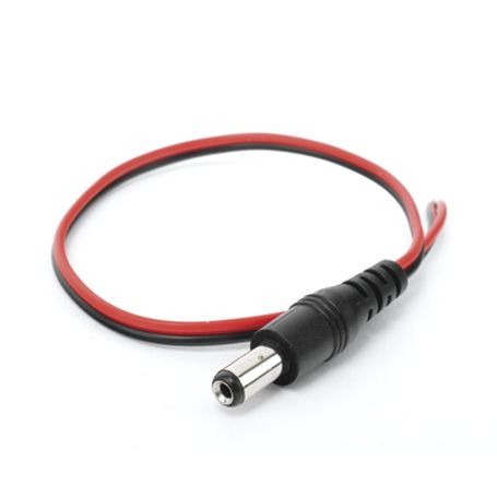 Cable Con Conector Macho (pigtail) / Alimentación Para Vcc Con Puntas Libres / Polarizado / Largo 22cm / Calibre 22awg.