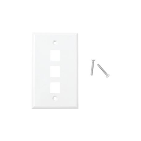 Placa De Pared De 3 Puertos Keystone Color Blanco 