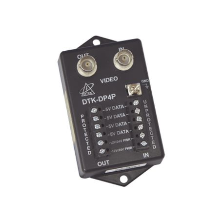 protector para alimentación datos y video para cámara ptz de 12 vcc24 vca conector bnc y terminal