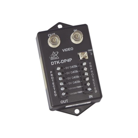 Protector Para Alimentación Datos Y Video Para Cámara Ptz De 12 Vcc24 Vca Conector Bnc Y Terminal