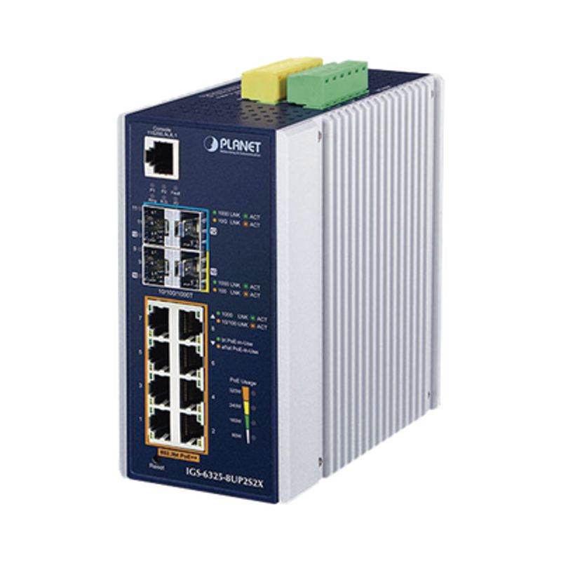 Switch Industrial Administrable Capa 3 Con  8 Puertos Gigabit Poe 802.3bt 2 Puertos Sfp De 1 G/2.5 G 2 Puertos Sfp 10 G 