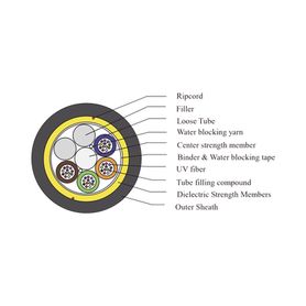 kilómetro de fibra óptica aérea adss g652d monomodo de 48 hilos exterior span 200 loose tube171330