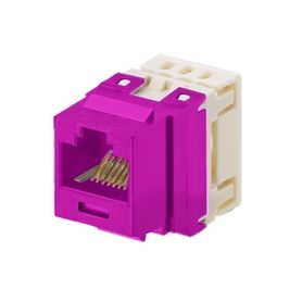 conector jack estilo 110 de impacto tipo keystone categoria 6 de 8 posiciones y 8 cables color violeta